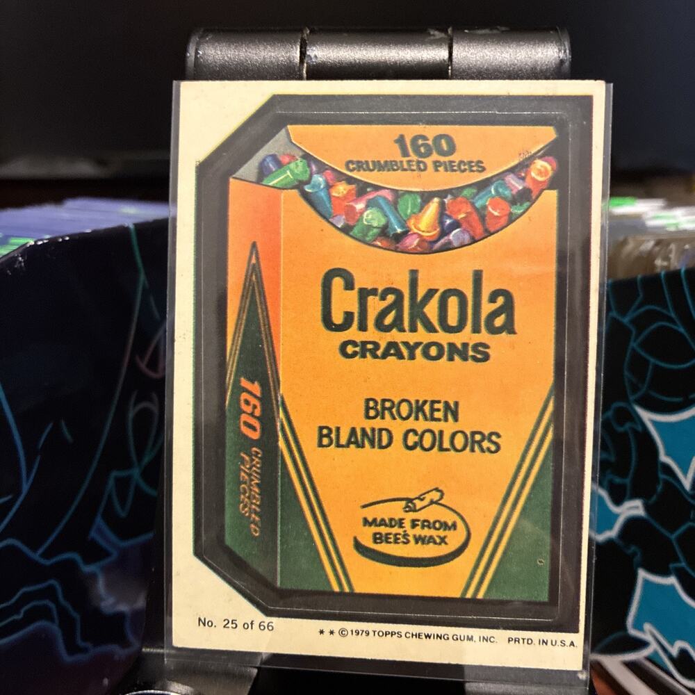 Crakola Crayola Crayons 1979 Wacky Packages Topps Sticker Card #25 (NM) USA